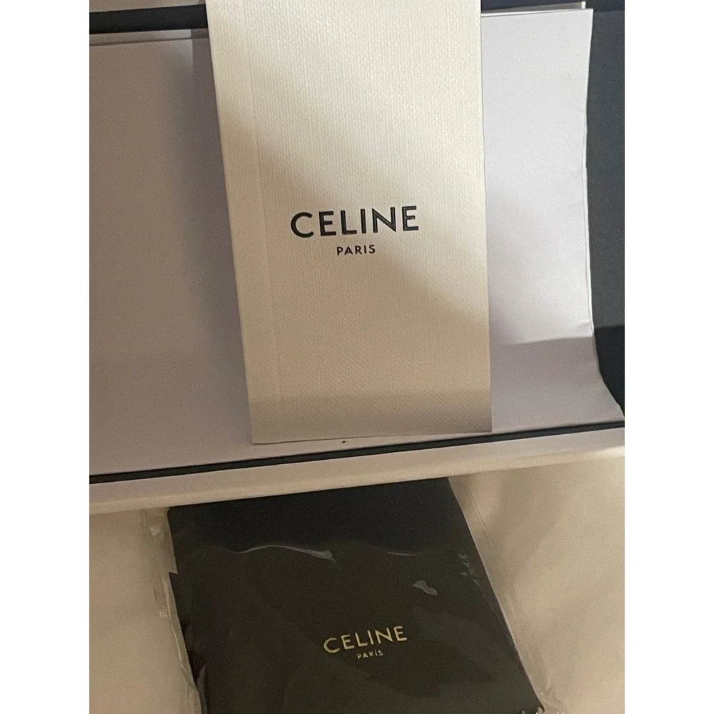 CELINE PARIS CL40216U Black Acetate Square Sunglasses with Gold Triomphe‎ Logo